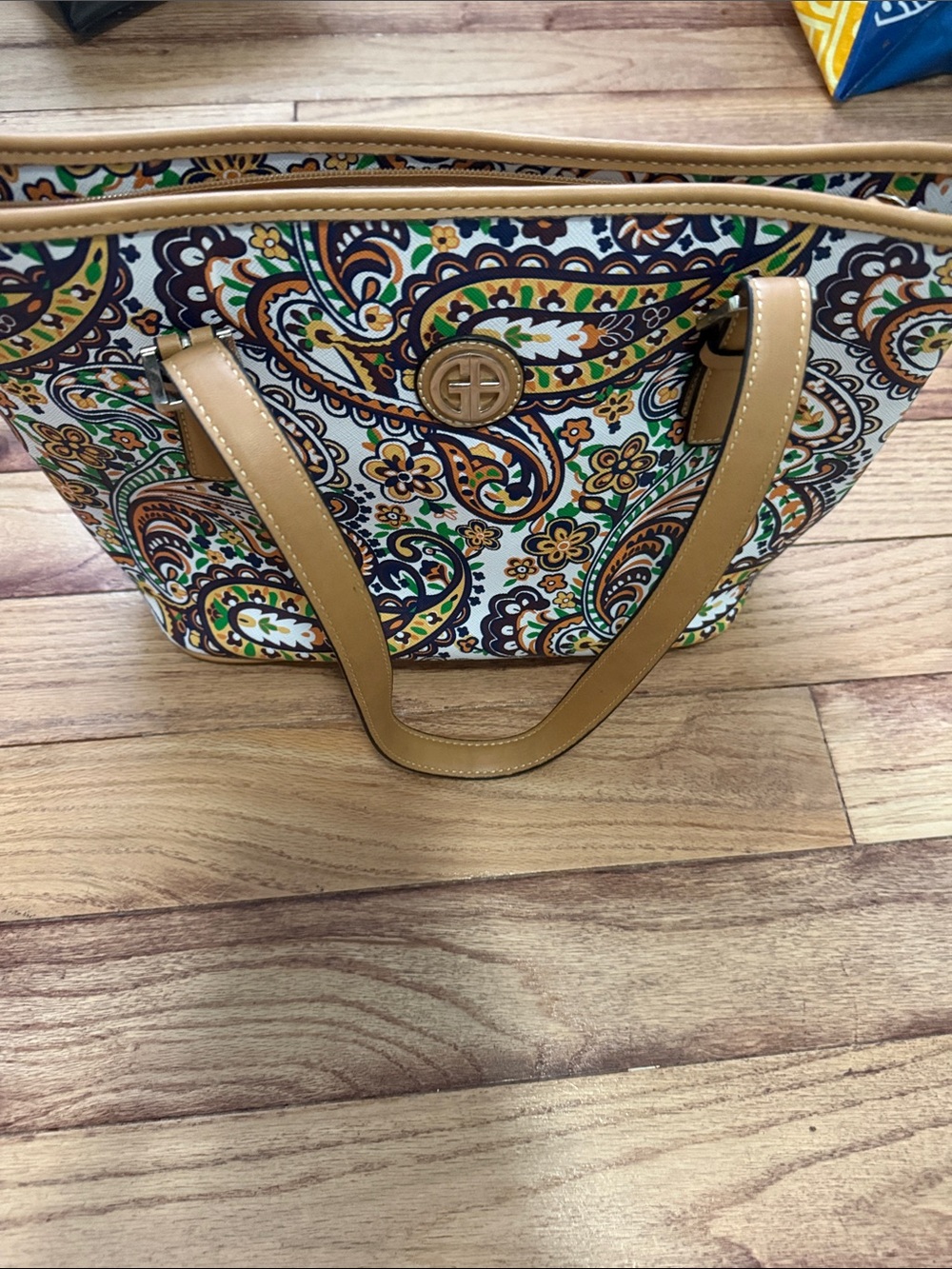 Giani Bernini Paisley Tote in Tan, Green, Orange, Navy, Cream